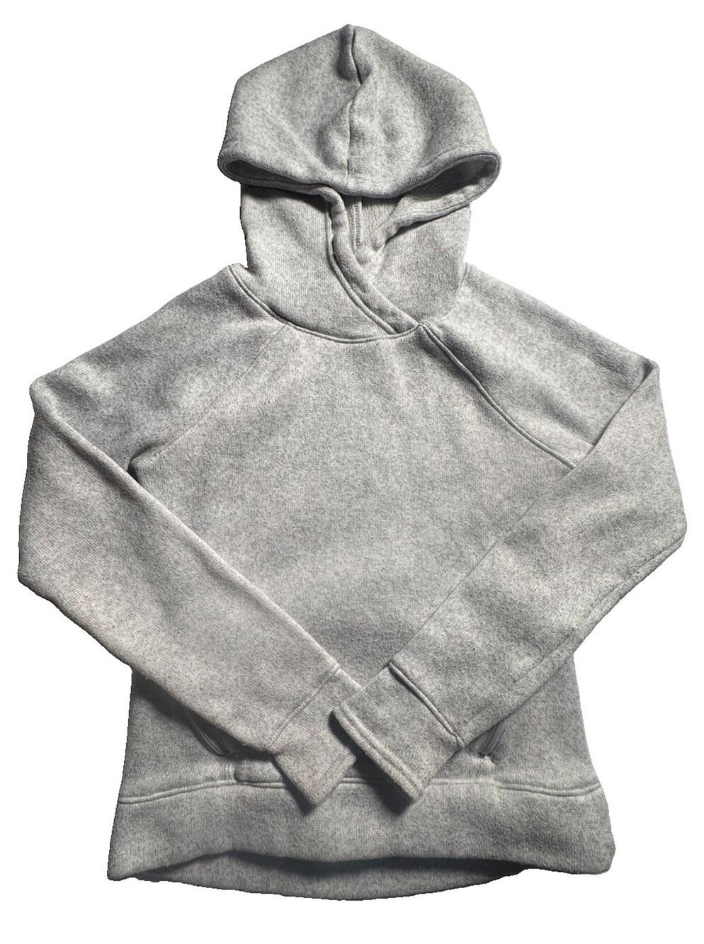 Old Navy Active Girls L 10-12 Gray Fleece Pullover Hoodie Thumbholes